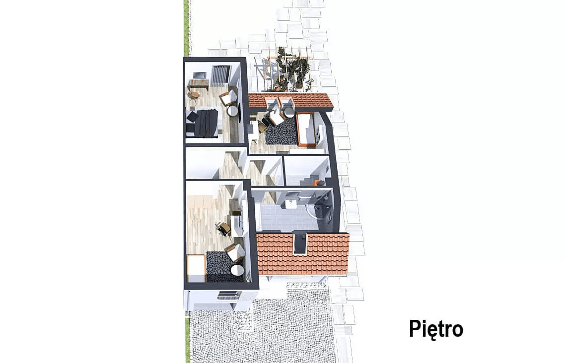 Wizualizacja projektu domu jednorodzinnego Adam bliźniak