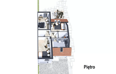 Wizualizacja projektu domu jednorodzinnego Adam bliźniak