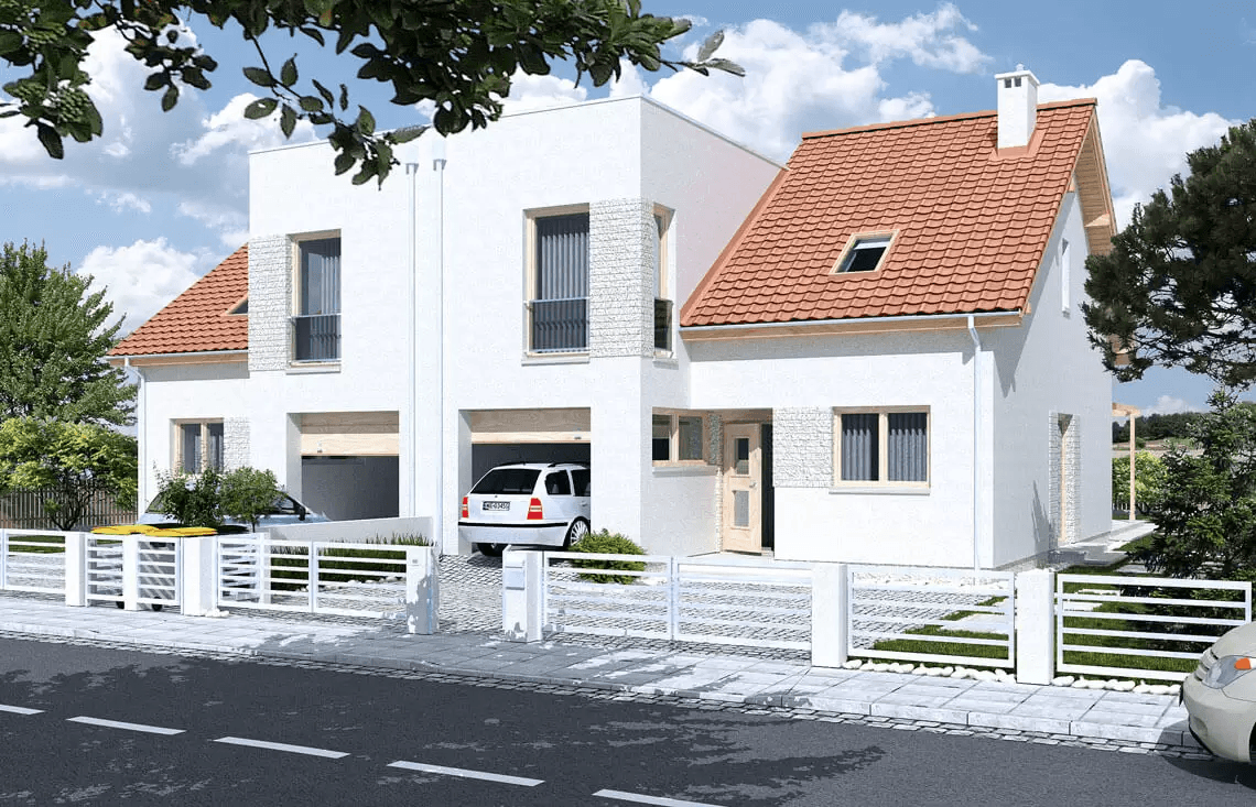 Wizualizacja projektu domu jednorodzinnego Adam bliźniak