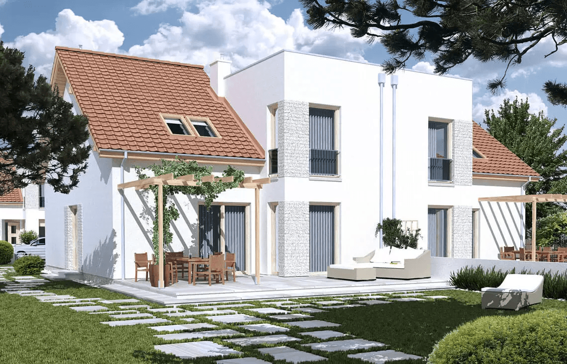 Wizualizacja projektu domu jednorodzinnego Adam bliźniak