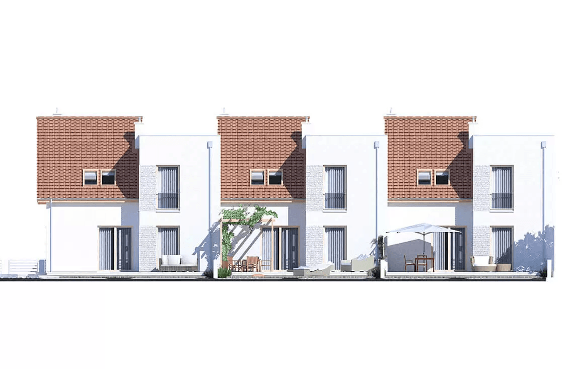 Elewacja tylna projektu domu Adam segment prawy