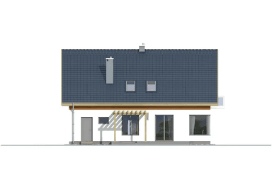 Elewacja ogrodowa domu Amber A