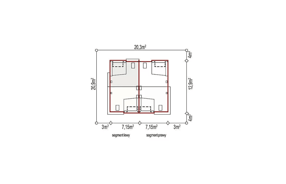 Usytuowanie projektu domu Andrea B dwurodzinny (jednorodzinny dwulokalowy)