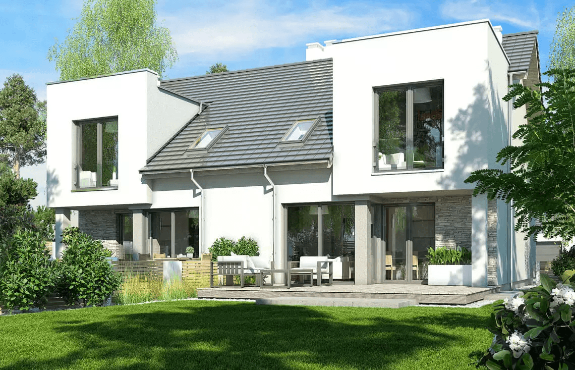 Wizualizacja projektu domu Andrea B dwurodzinny (jednorodzinny dwulokalowy)