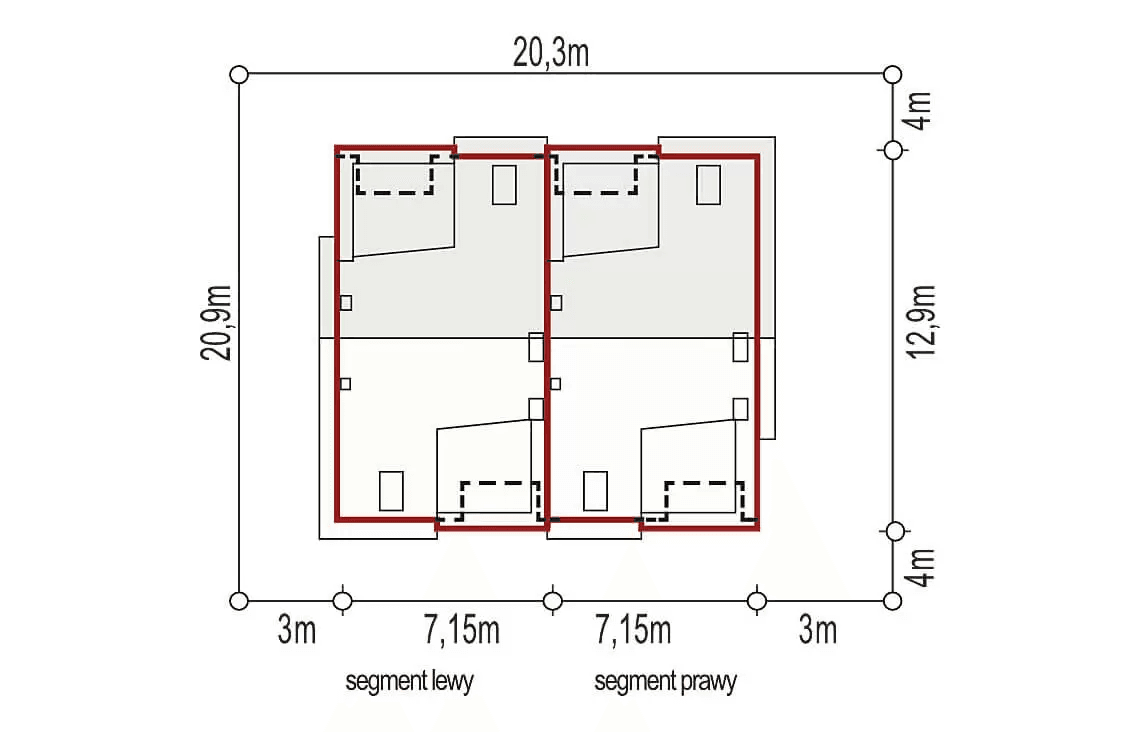Usytuowanie projektu domu Andrea Bliźniak A
