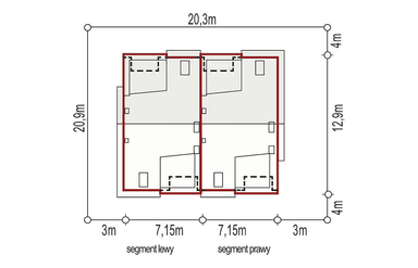 Usytuowanie projektu domu Andrea Bliźniak A