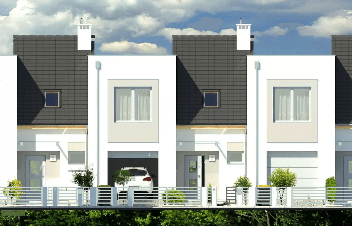 Elewacja frontowa projektu domu Andrzej 3 segmenty