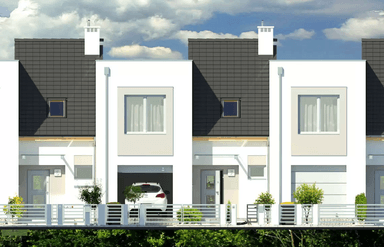 Elewacja frontowa projektu domu Andrzej 3 segmenty