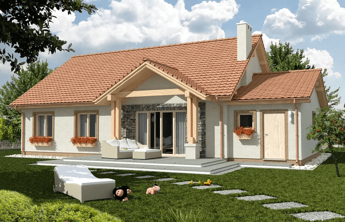 Wizualizacja domu jednorodzinnego Anita A
