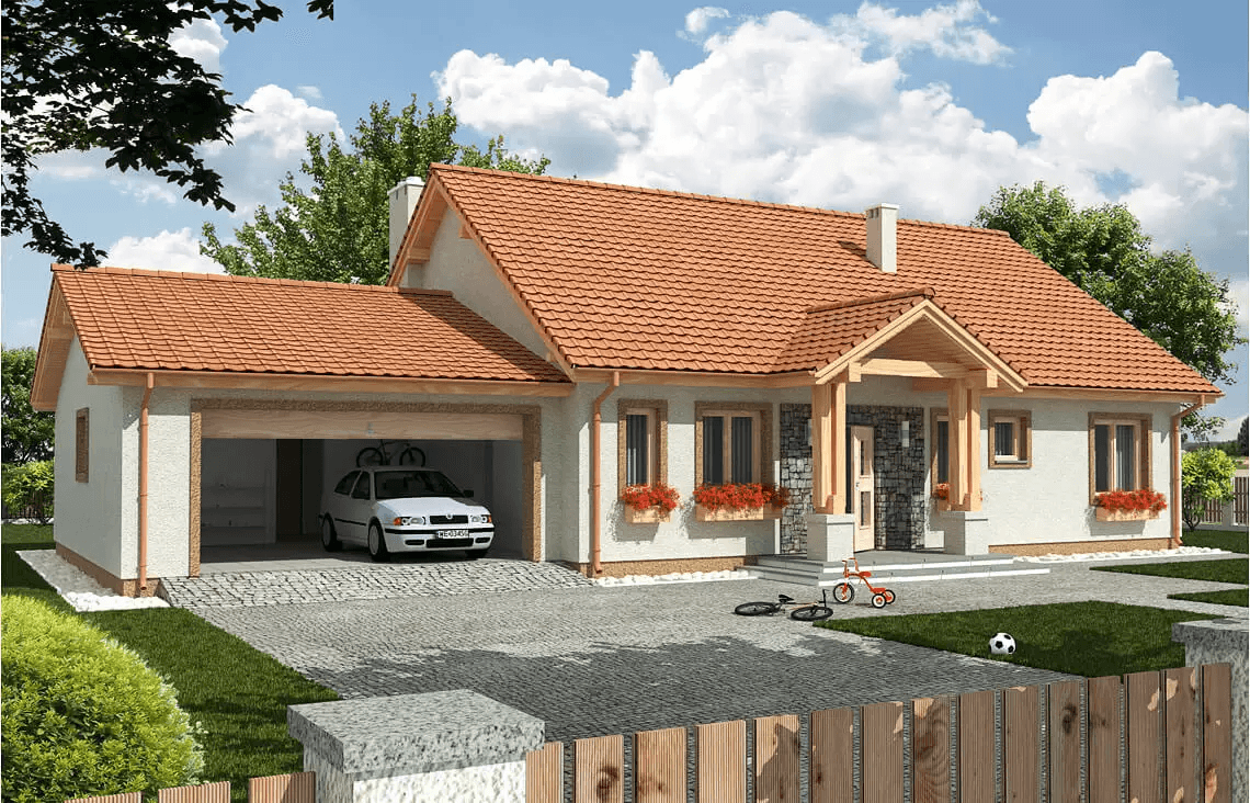 Wizualizacja domu jednorodzinnego Anita B