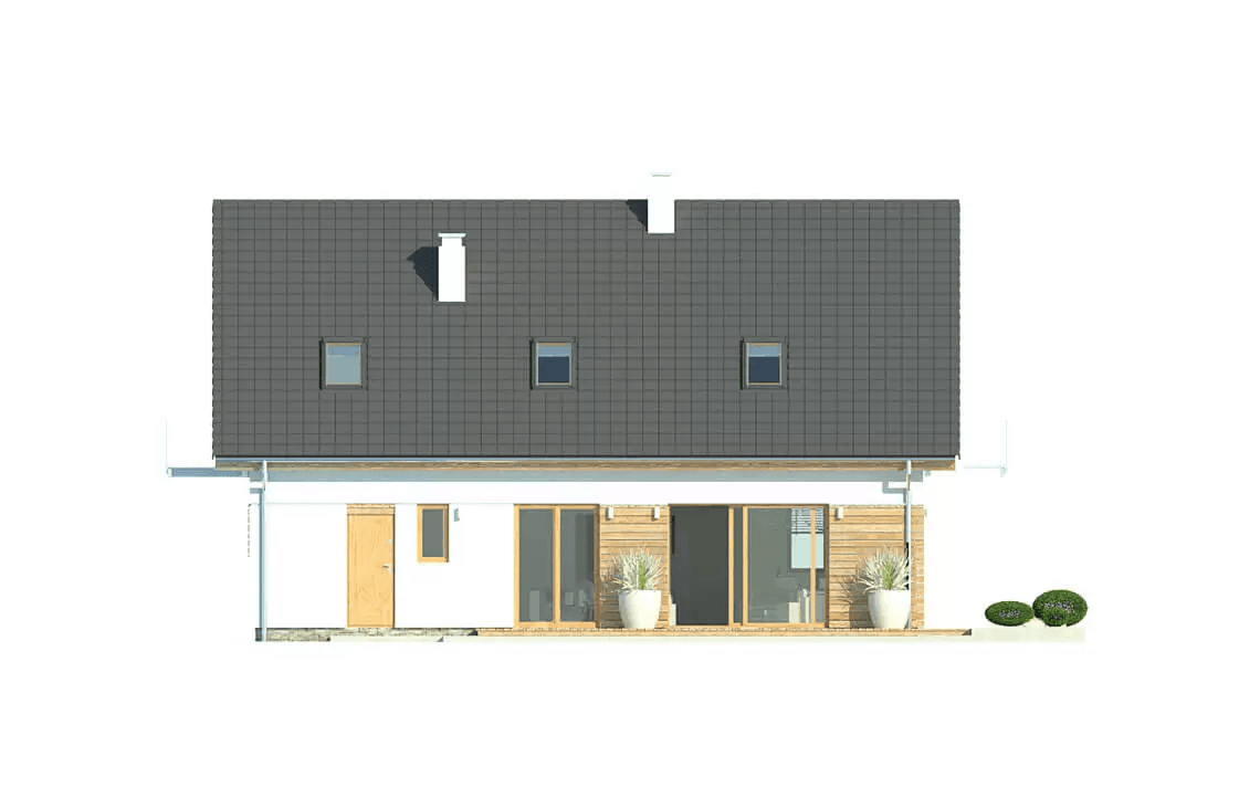 Elewacja ogrodowa domu Atos A