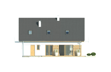 Elewacja ogrodowa domu Atos A