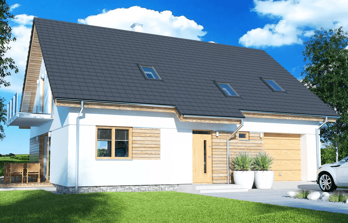 Wizualizacja domu jednorodzinnego Atos A