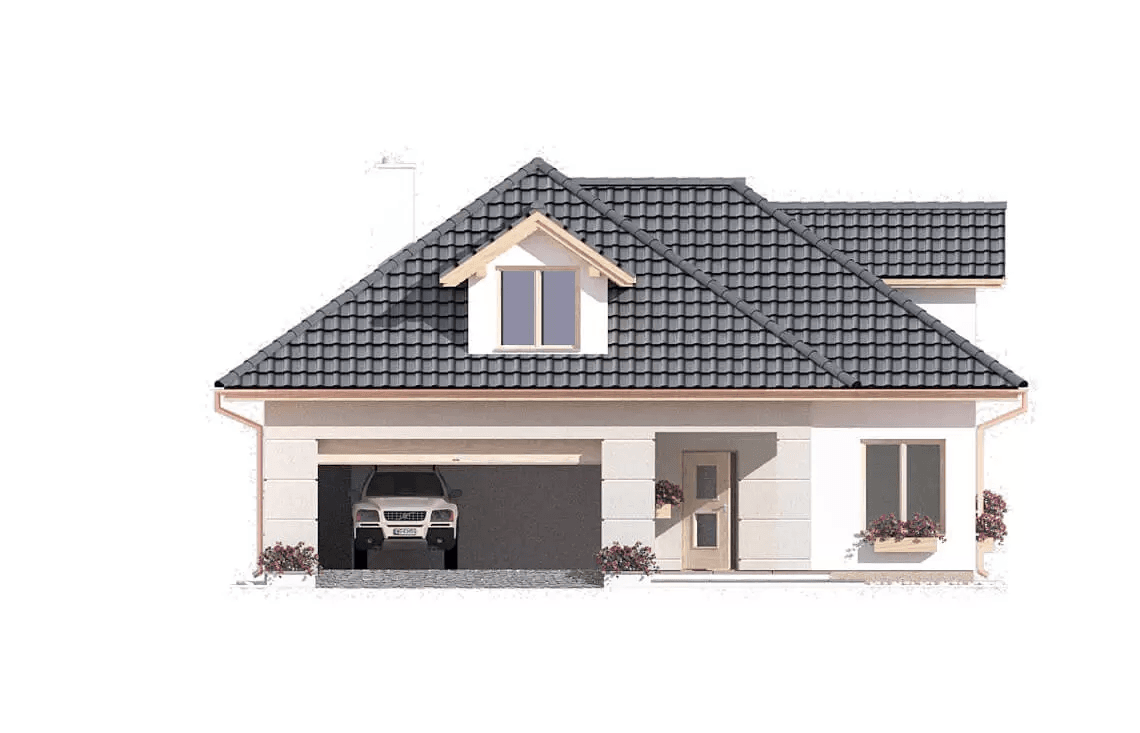 Elewacja frontowa domu Atu A