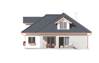 Elewacja ogrodowa domu Atu A