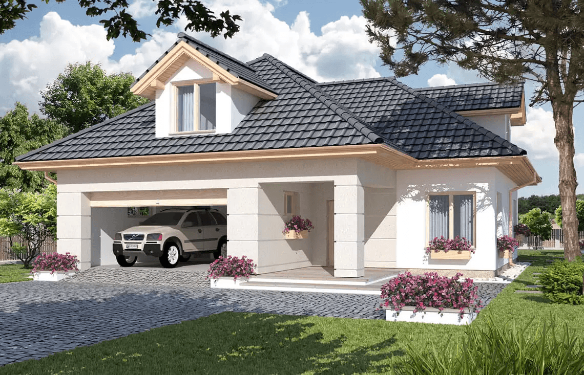 Wizualizacja domu jednorodzinnego Atu A