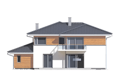 Elewacja ogrodowa domu Boss A 25 stopni