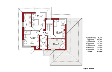 Rzut piętra domu Boss A