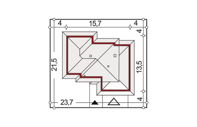Usytuowanie domu na działce Boss B2 poszcerzony
