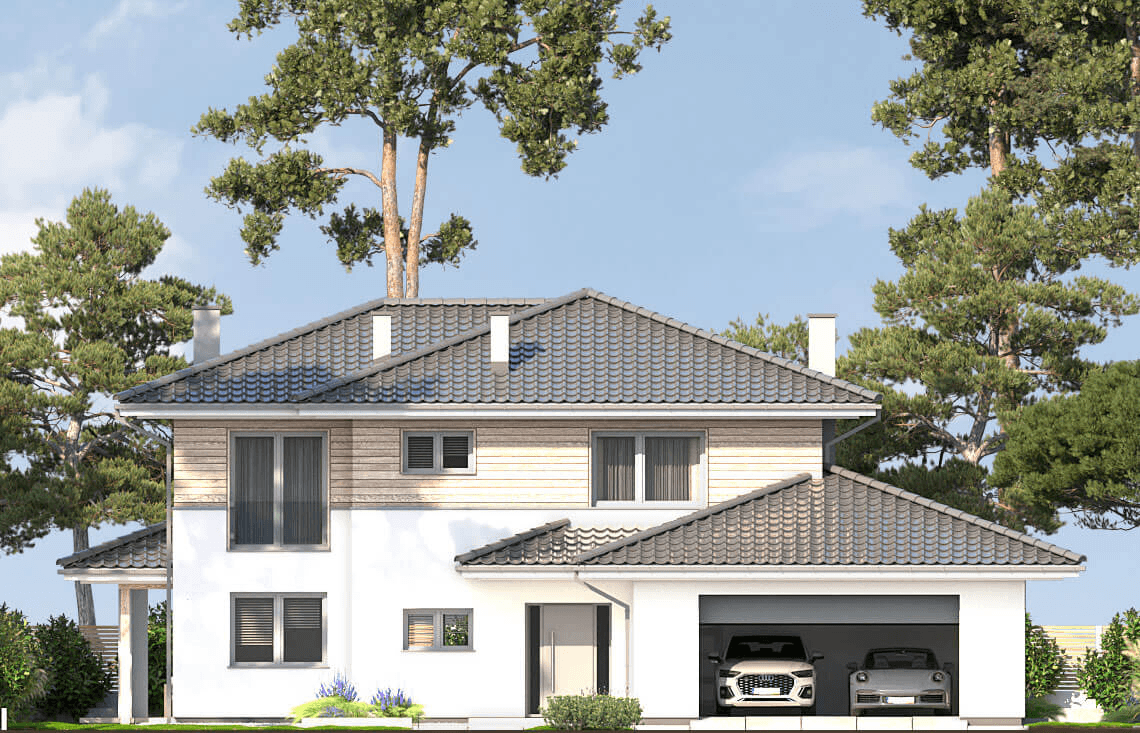 Projekt domu Boss Bravo projekt piętrowy z garażem dwstanowiskowym
