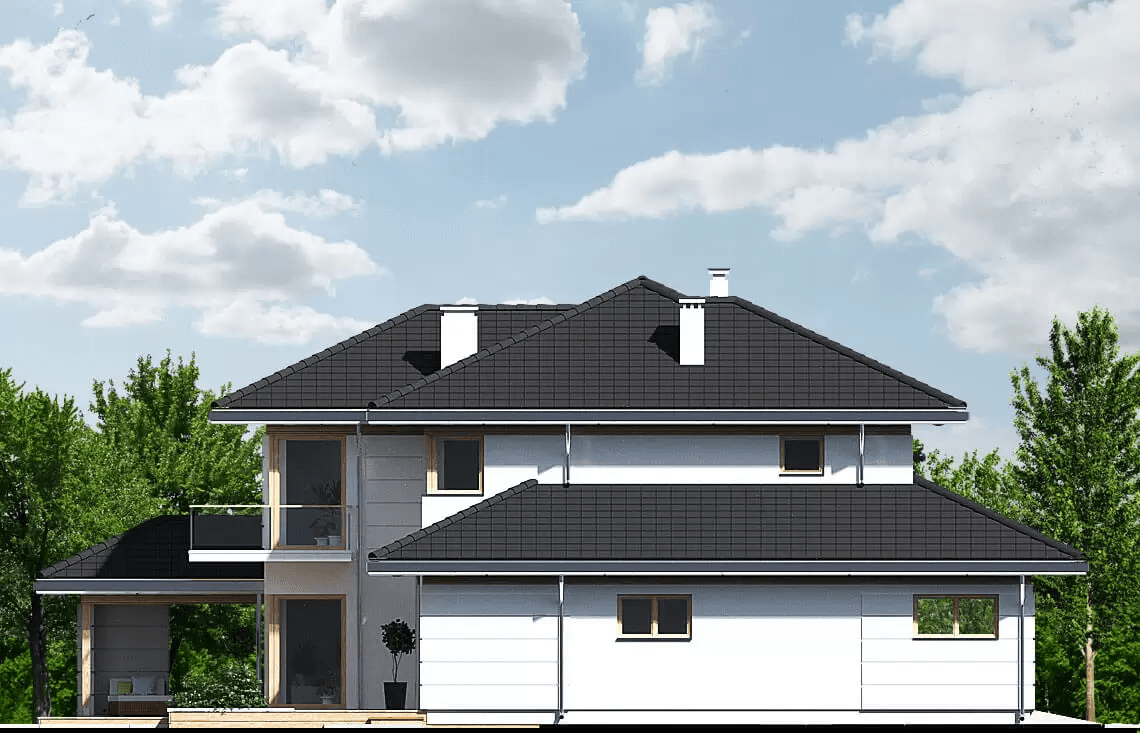 Elewacja boczna domu Carmen Magdalena A - strop monolityczny