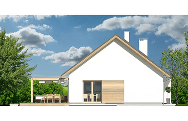 Elewacja boczna projektu domu jednorodzinnego Diament A