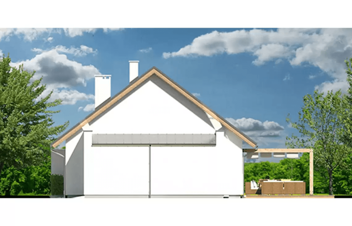 Elewacja boczna projektu domu jednorodzinnego Diament A