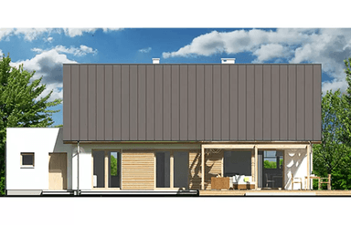 Elewacja tylna projektu domu jednorodzinnego Diament A