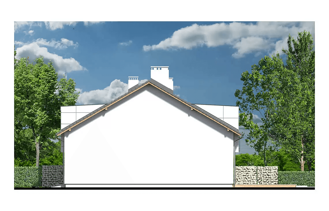 Elewacja boczna projektu domu jednorodzinnego Diana 2 bliźniak