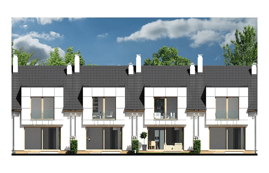 Elewacja tylna projektu domu jednorodzinnego Diana 2 bliźniak