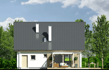 Elewacja ogrodowa domu Harmonia Nowa A wersja Ytong