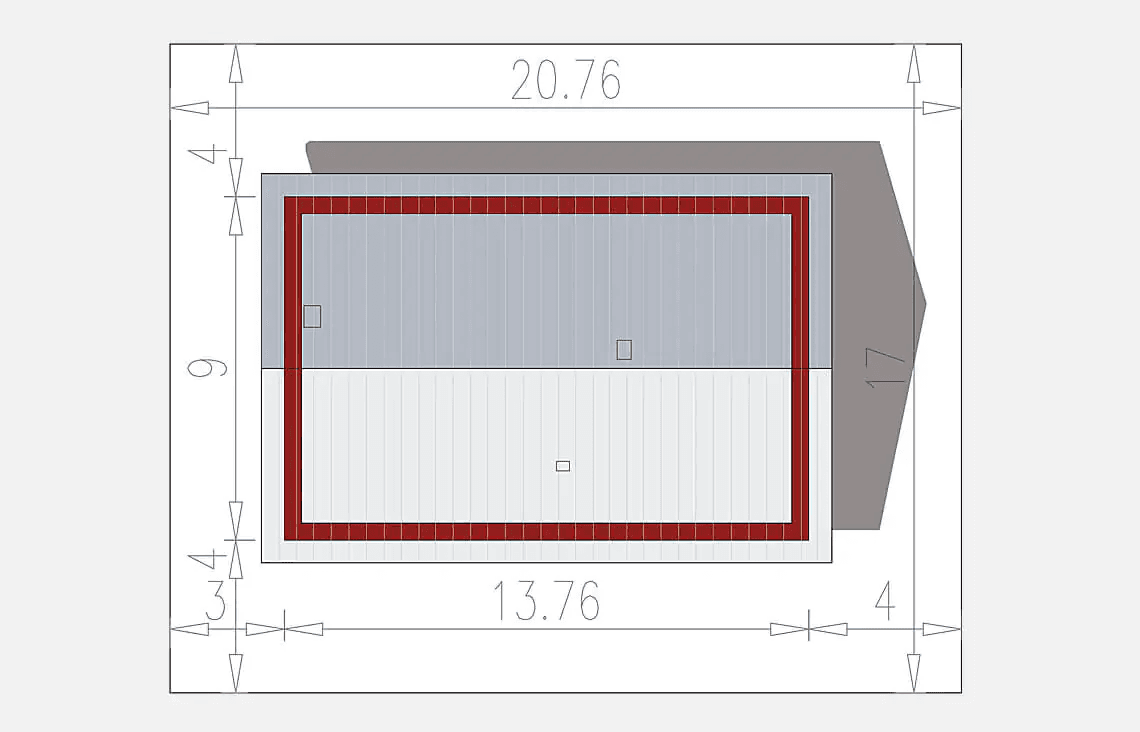 Usytuowanie domu Inez 100 na działce