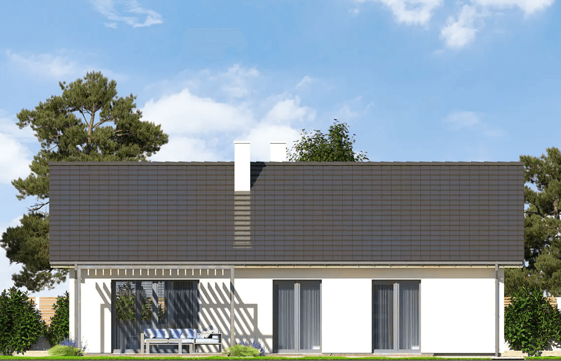 Elewacja ogrodowa domu Isia