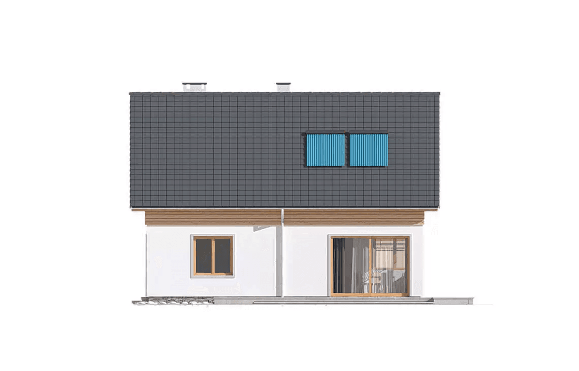 Elewacja ogrodowa domu Jantar A