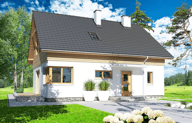 Wizualizacja domu jednorodzinnego Jantar A