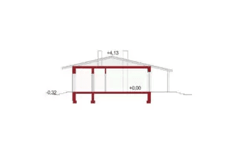 Przekrój projektu domu Nina 1 Nova D