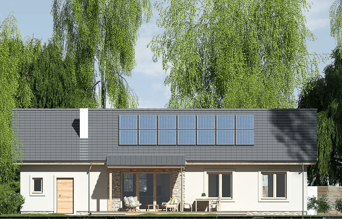 Elewacja ogrodowa domu Nina 2 Nova D 37 Plus strop monolityczny