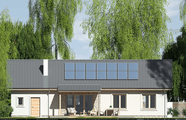 Elewacja ogrodowa domu Nina 2 Nova D 37 Plus strop monolityczny