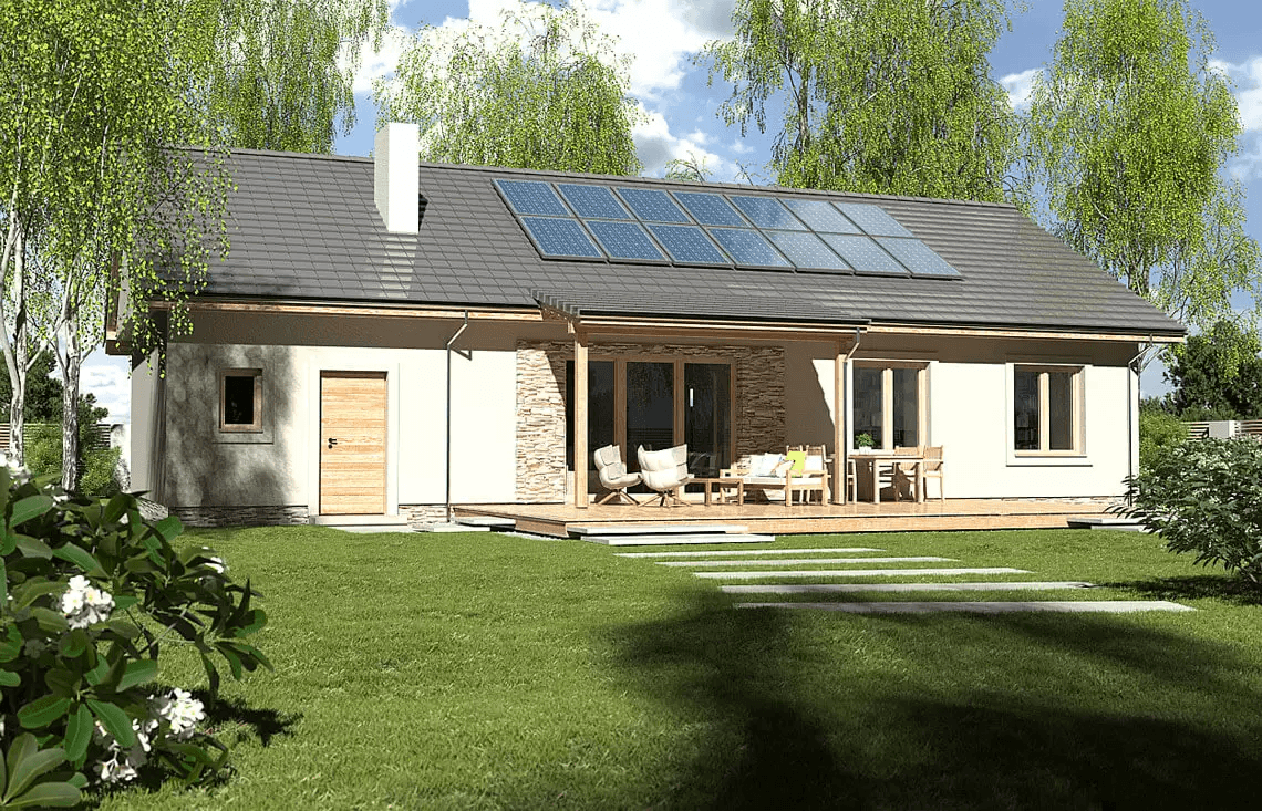 Wizualizacja domu jednorodzinnego Nina 2 Nova D 37 Plus strop monolityczny