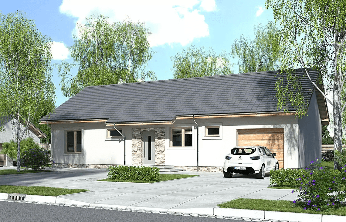 Wizualizacja domu jednorodzinnego Nina 2 Nova D 37 Plus strop monolityczny
