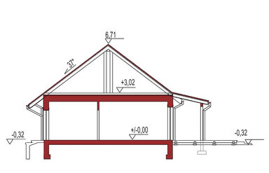 Przekrój projektu domu Nina D Plus 37