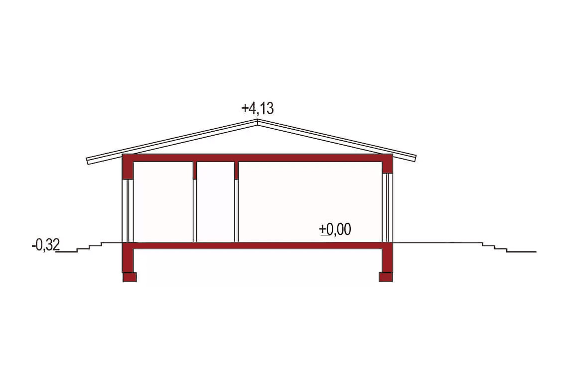 Przekrój projektu domu Nina F Plus