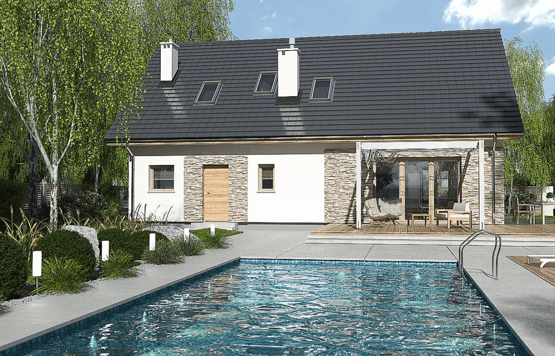 Wizualizacja domu jednorodzinnego Werbena Lux A