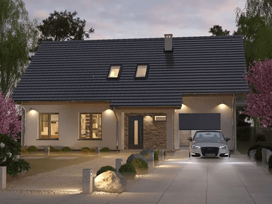 Projekt domu Werbena A lux, wizualizacja projektu domu z poddaszem użytkowym