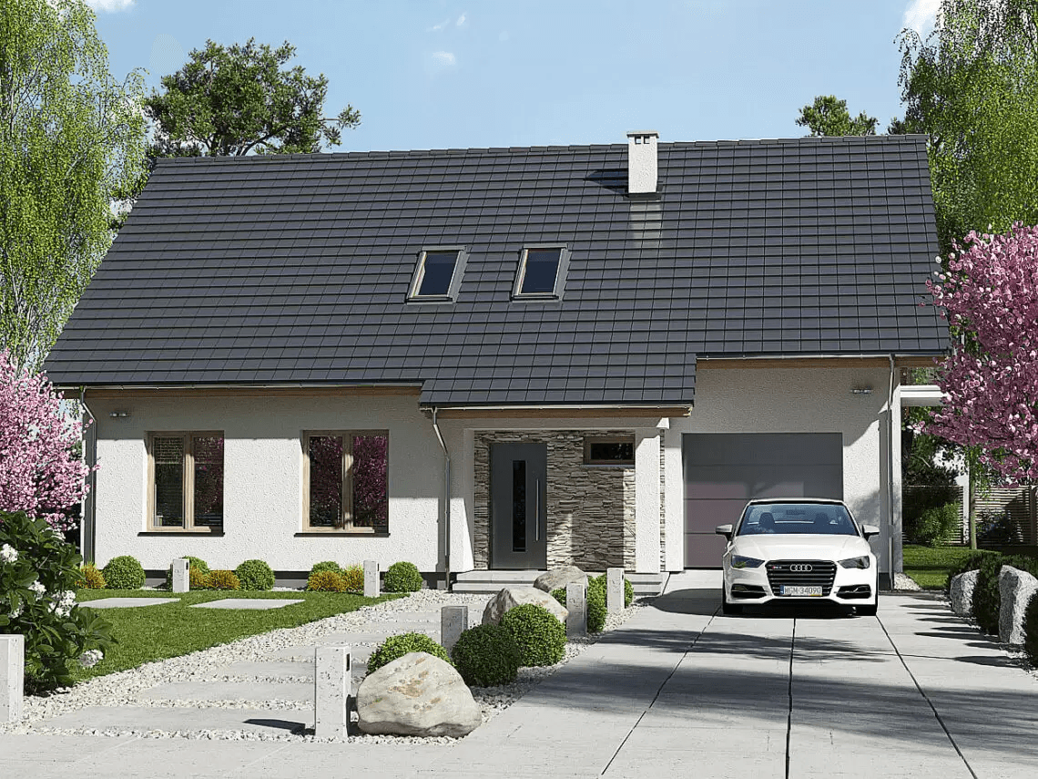 Projekt domu jednorodzinnego z poddaszem typu ekonomiczny Werbena A lux