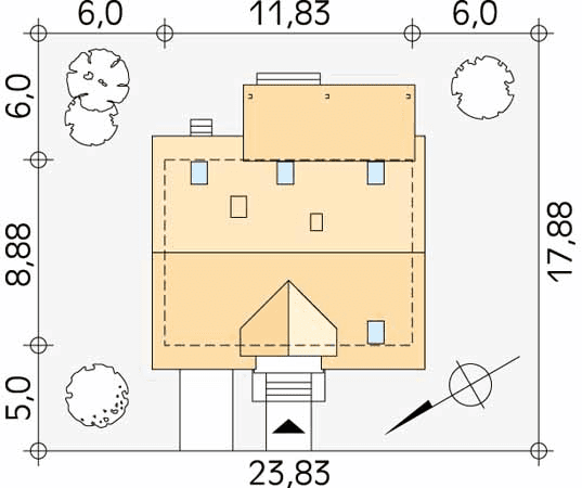 Usytuowanie budynku Arnika 2 dr-s