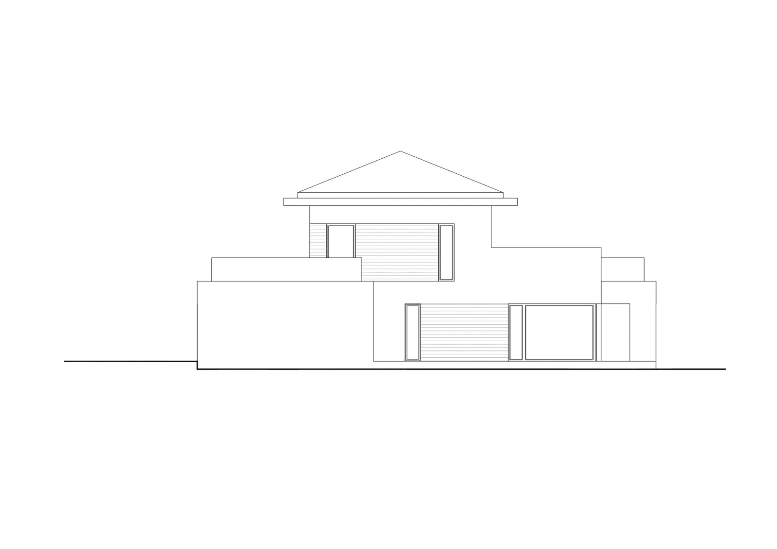 Elewacja prawa projektu domu Alternatywny D35