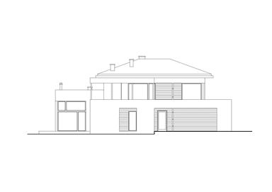 Elewacja lewa w projekcie nowoczesnym Ażurowy D38