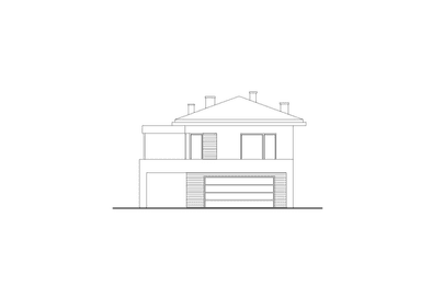 Elewacja frontowa w projekcie domu Ażurowy d38