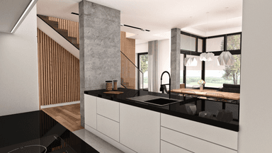 Kuchnia w stylu nowoczesnym w domu Ażurowy D38